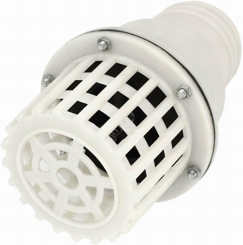 White 74mm 3" Outside Connecting Dia PVC Foot Bottom Valve