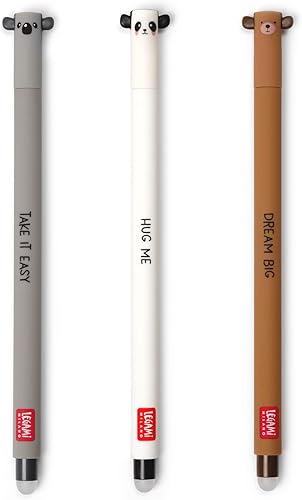 Stylo effaçable Legami set de 3 Koala Panda Ours