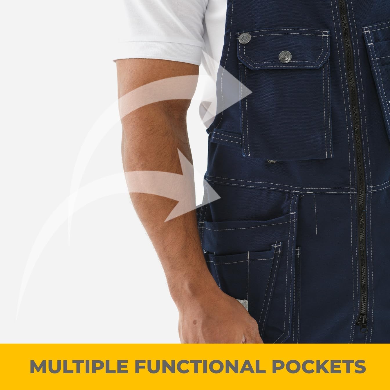 Men's Work Overalls UnionSpace – Durable Heavy Duty Bib Overalls with Reinforced Knees and Multi-Pocket Design