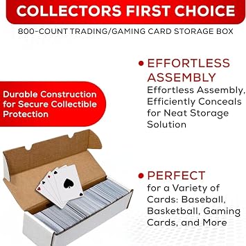 Collector's First Pick (3) Futbol, Basketbol, Beyzbol, MTG ve Oyun Kartları, Kart Kutusu, Kart Depolama, Spor için Premium 800 Adet Saklama Kutusu Ticaret Kartı Karton Kutu - ABD'de Üretilmiştir