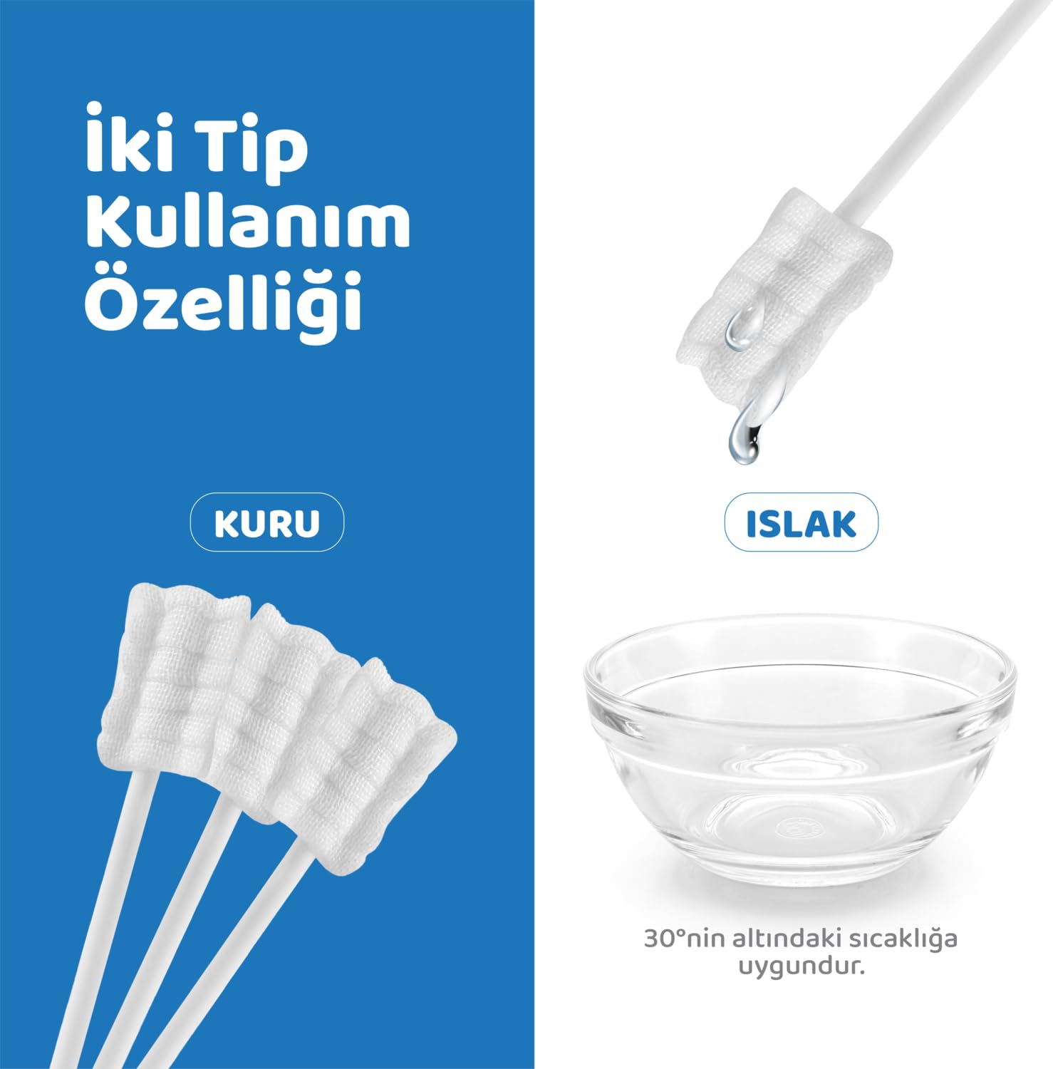 Guqqo Bebek Ağız Temizleme Çubuğu, 25 Adet, Yenidoğan ve Bebekler İçin Pamukçuk, Dil, Damak ve Diş Eti Temizleyici, Tek Kullanımlık