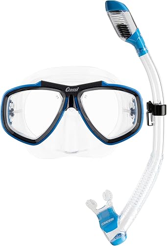 Miniatura 7 de Cressi Adult Snorkel Kit- Lightweight Mask & Snorkel Combo for Snorkeling- Focus & Supernova Dry - Designed in Italy Transparente Rosado