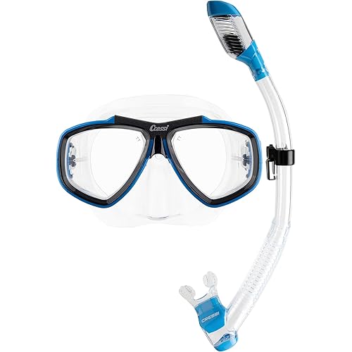 Cressi Adult Snorkel Kit- Lightweight Mask & Snorkel Combo for Snorkeling- Focus & Supernova Dry - Designed in Italy