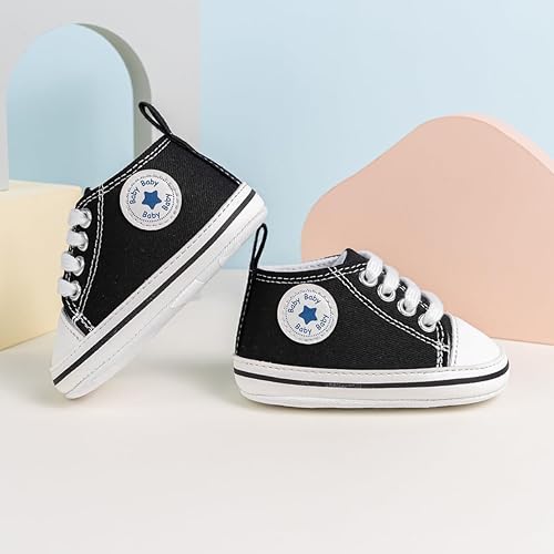 Miniatura 10 de KIDSUN zapatos deportivos altos hasta el tobillo para bebés niños y niñas con suela antideslizante suaves para recién nacidos zapatos precaminadores