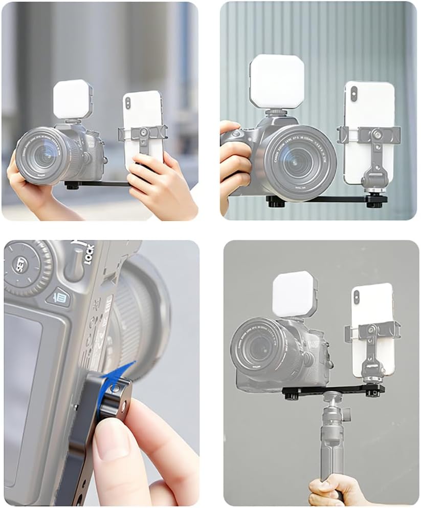 Crossbar Expansion Bracket with 1/4" Interface Holder Compatible with Pocket 3, Smartphones, DSLR