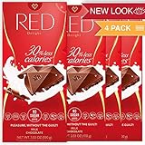 RED Chocolate - European Milk Chocolate Bar With No Added Sugar, 30% Fewer Calories, Milk Chocolate Candy 3.5 Ounces 4 Pack RED Chocolate - European Milk Chocolate Bar With No Added Sugar, 30% Fewer Calories, Milk Chocolate Candy 3.5 Ounces 4 Pack