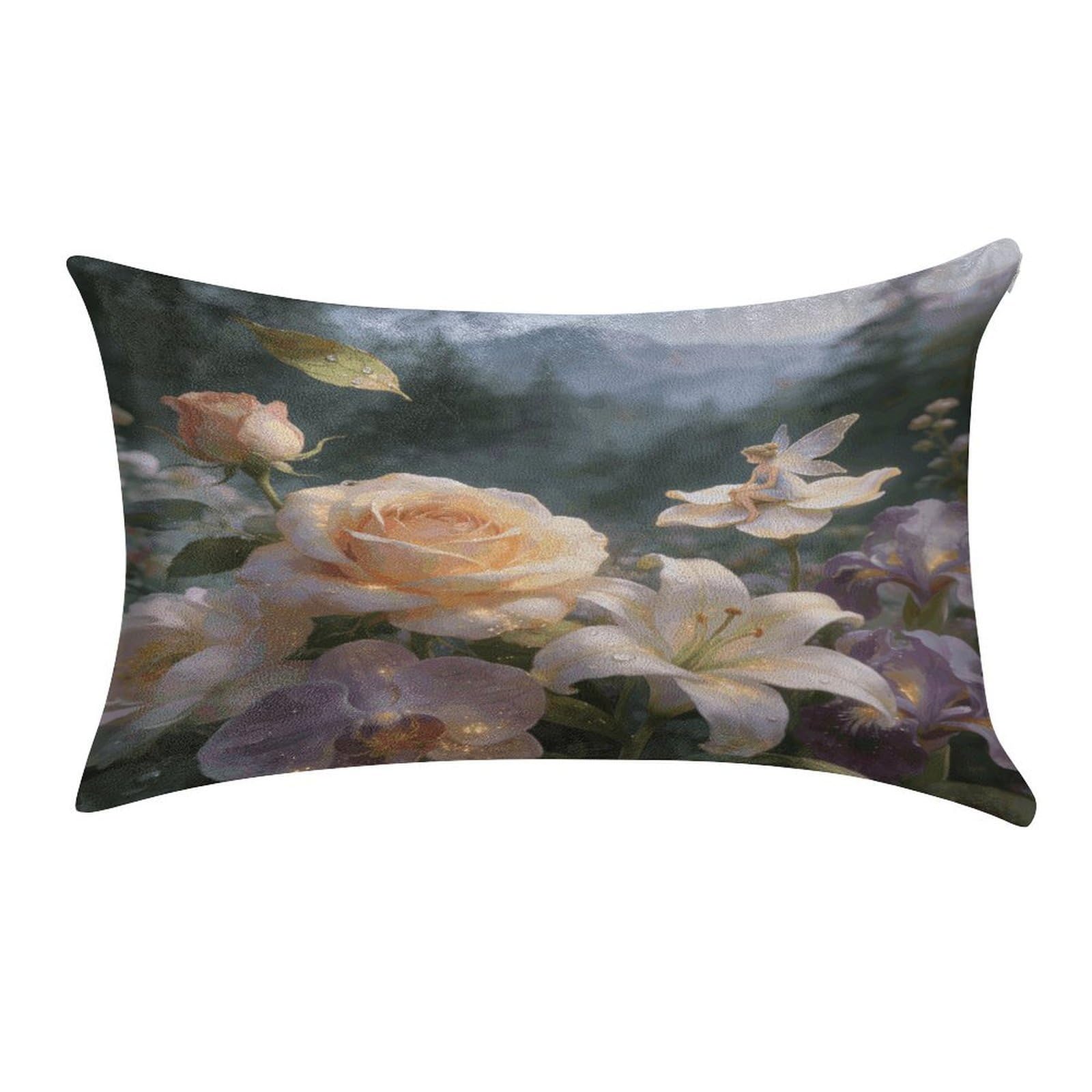 Fodpand Style Floral Fantasy Pillowcase,Elegant Designed Home Decor,Velvet Pillowcase,Soft And Cozy,Pillow Case Cover With Hidden Zipper For Bedroom, Sofa, Couch