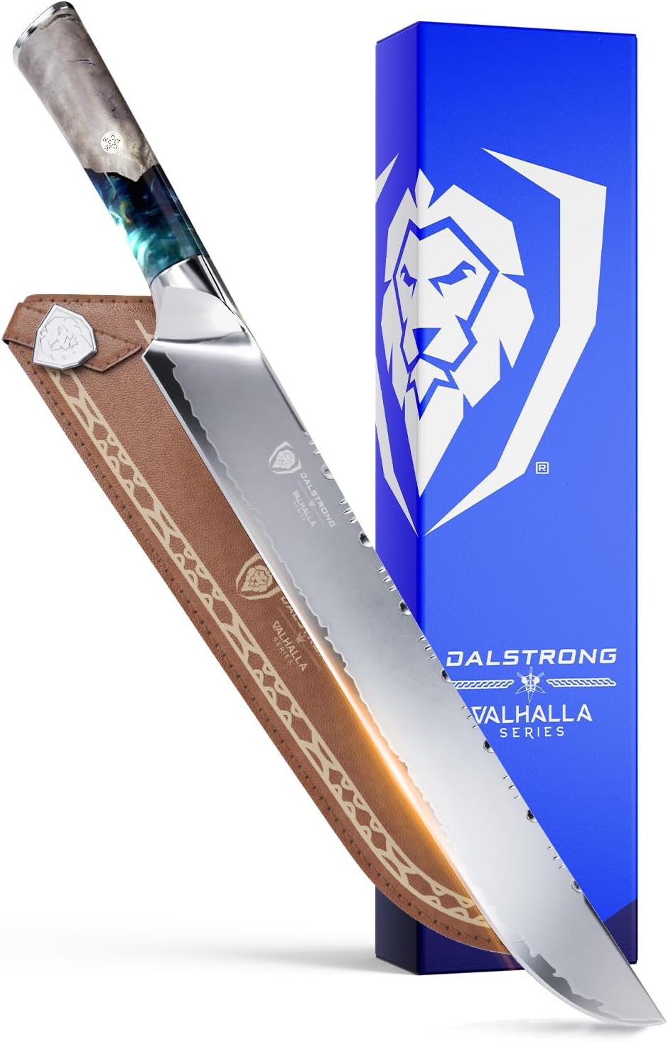 DALSTRONG Slicing & Carving Knife - 12" (30,5 cm) - Valhalla Series - 9CR18MOV HC Steel - Celestial Resin & Wood Handle - w/Leather Sheath
