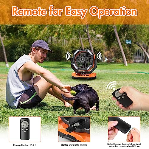 40000Mah Rechargeable Camping Fan, Battery Operated Oscillating Outdoor Fan, Battery Powered Table Fan For Home Hurricane Jobsite Garage, Portable Tent Fan With Remote Light Hook For Camping Trip Rv #TOP5