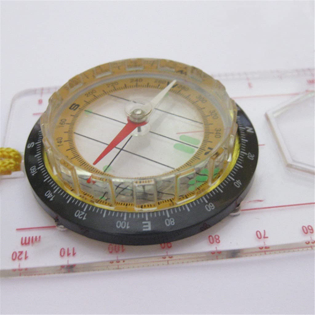 Compass Weith Ruler Map Ruler Compass Baseplate Compass With Ruler & Magnifier - For Hiking ...