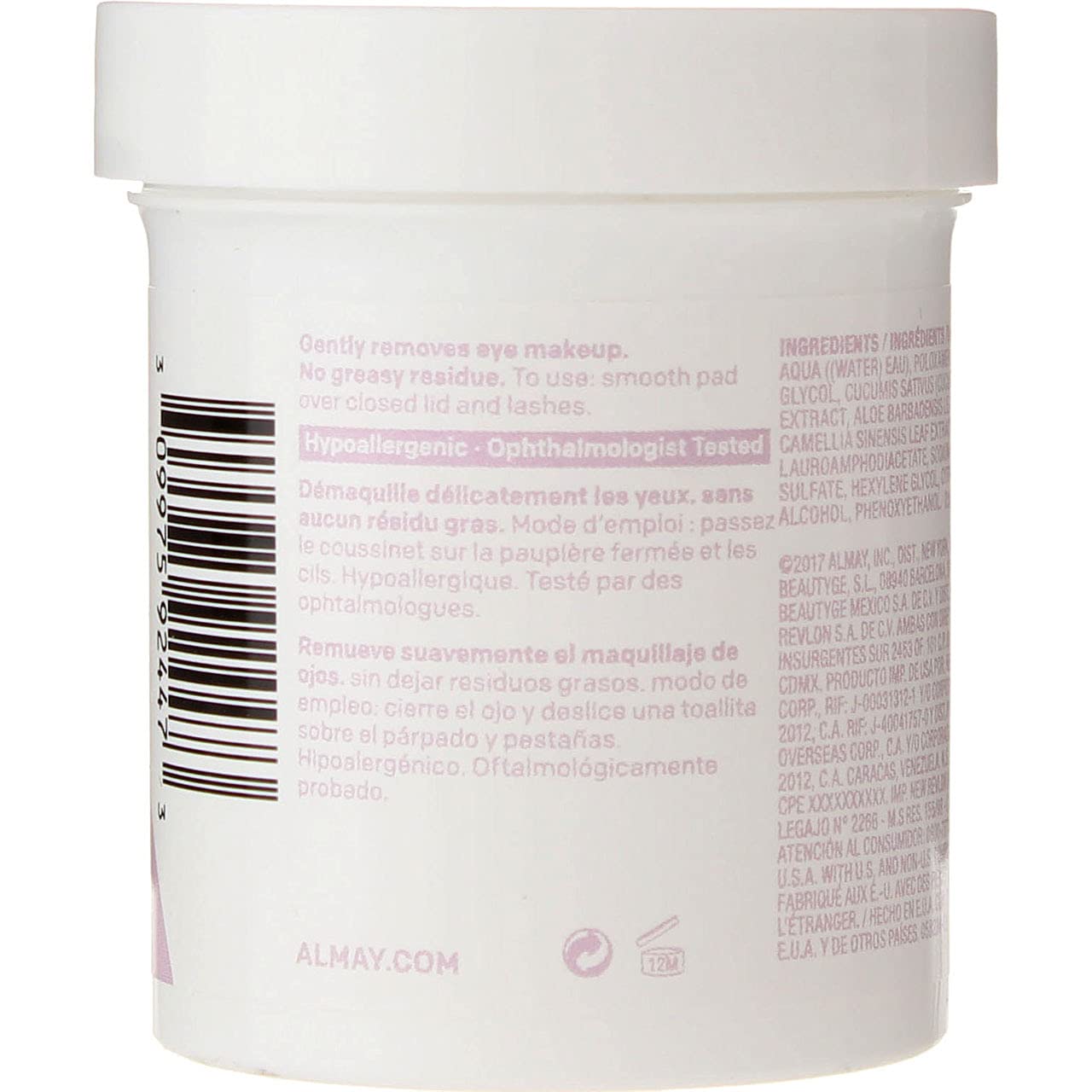 Almay Eye Makeup Remover Pads, Oil Free, Pack Of 2(80 pads each): Beauty