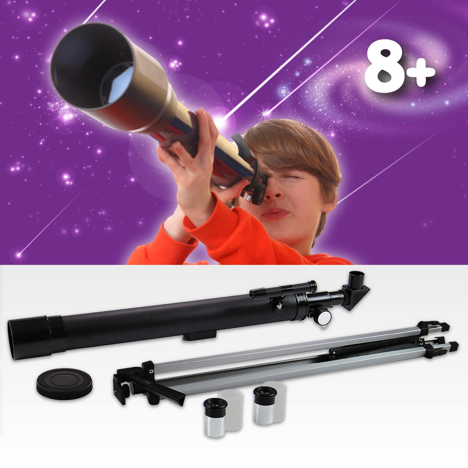 Science4you - Telescopio HD para Explorar el Universo - Telescopio Astronomico de Iniciación Niños +8 Años: Observa la Luna y Las Estrellas - Juguetes Cientifícos y Regalo Original para Niños 8 Años