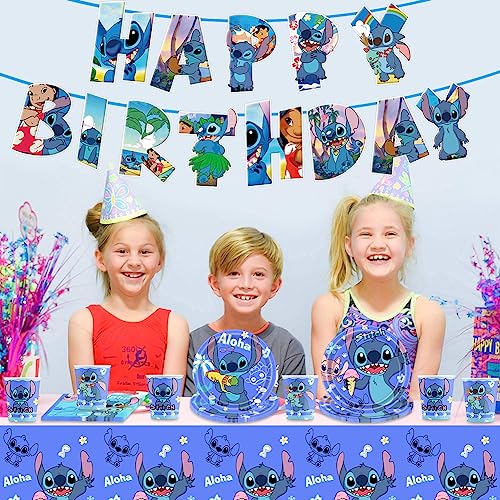 LGQHCE Stoviglie per Festa di Compleanno S-titch