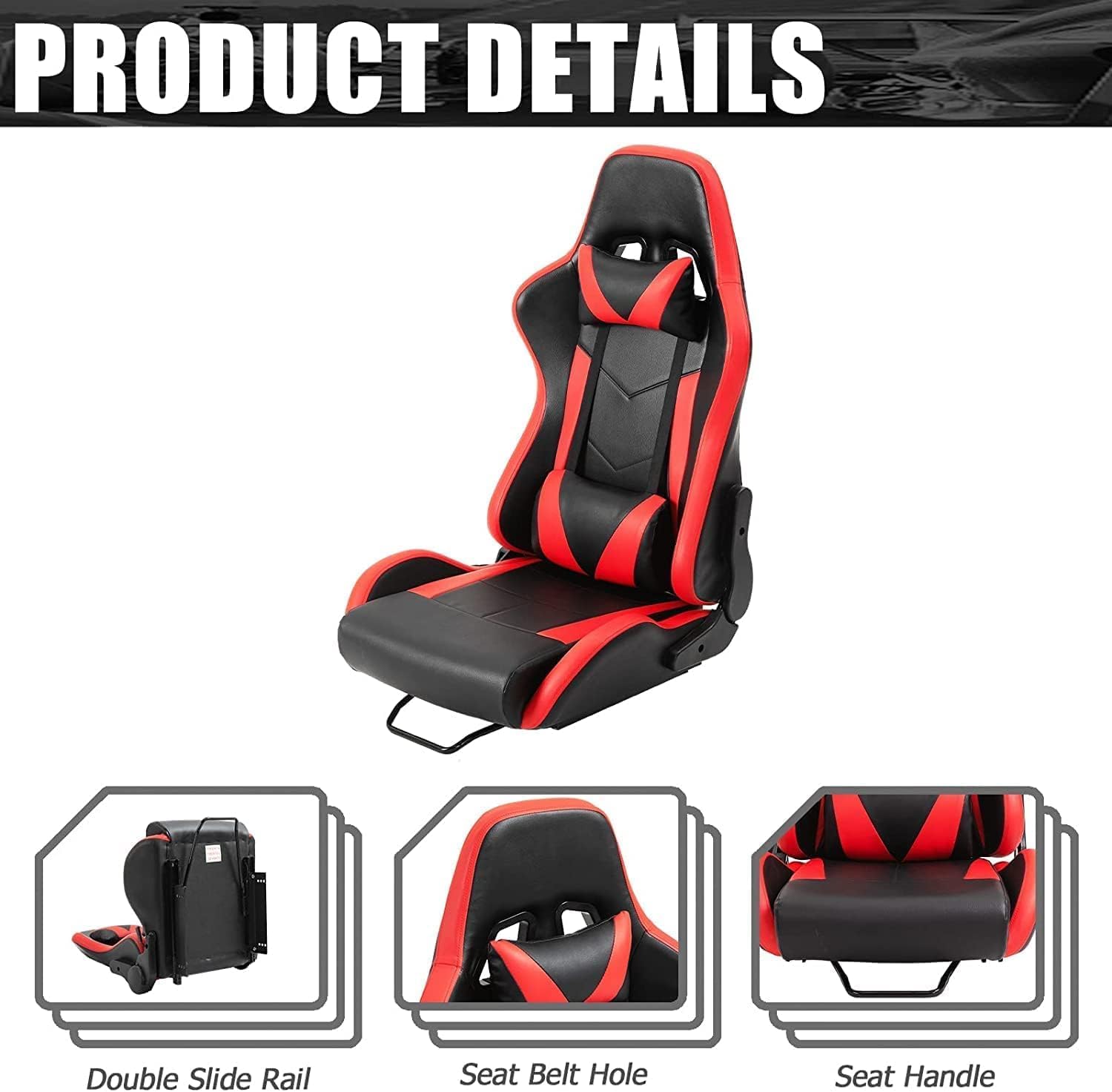 Dardoo Racing Gaming Schalensitz mit verstellbarem Doppelschieber Adapt Racing Simulator Cockpit Driving Wheel Stand Stuhl Videospiel Stühle Sim Stuhl Rot
