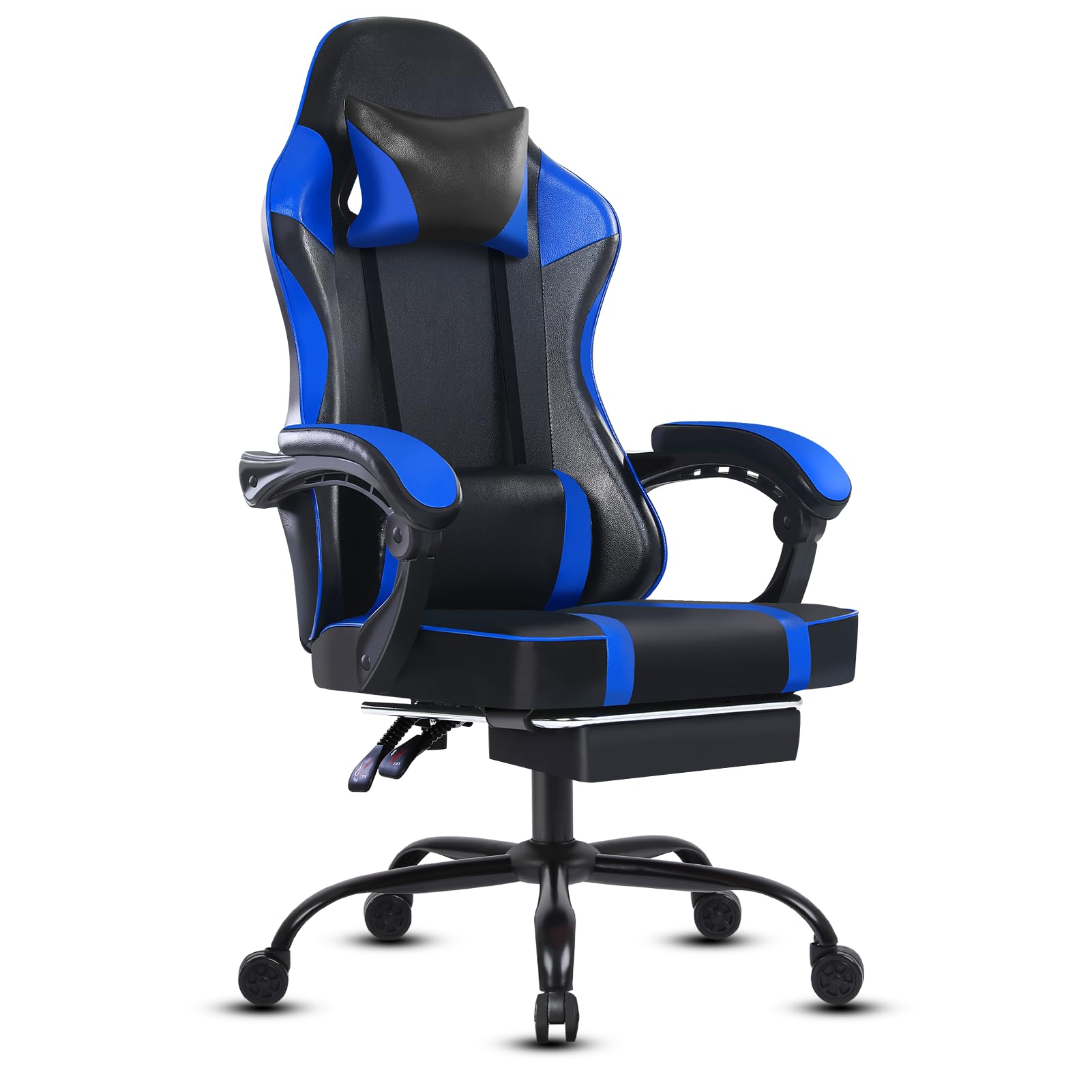 Electronic Gaming Chair with Footrest, Adjustable Lumbar Pillow Headrest, for Living Room, Office, Bedroom, Study(25.98