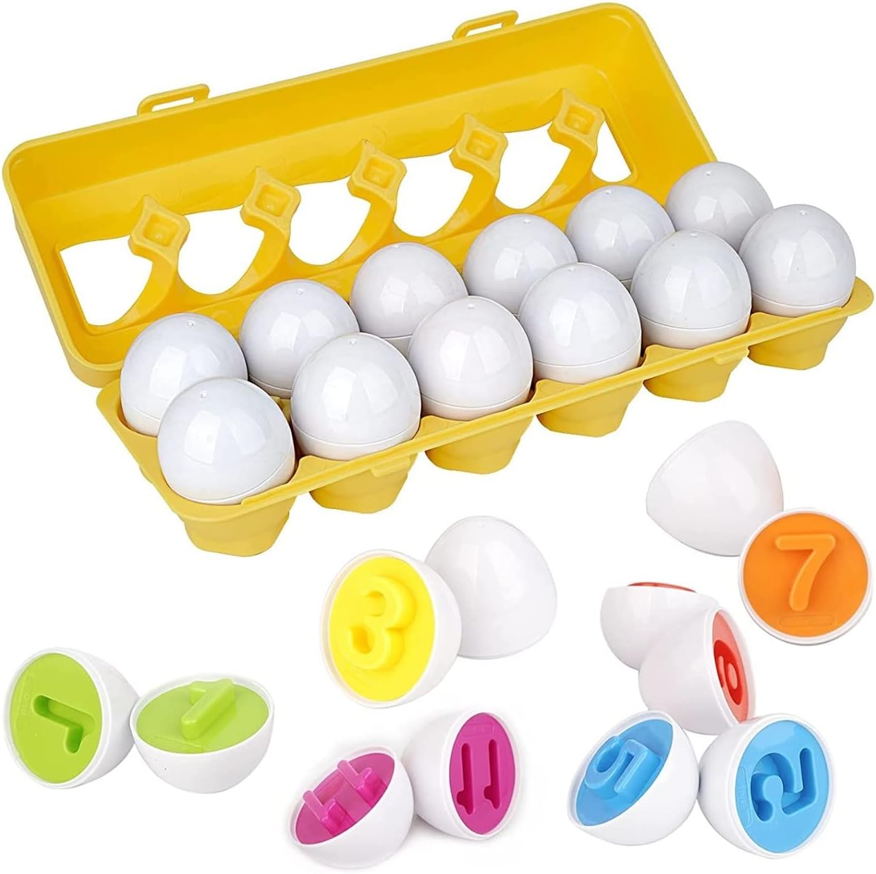 Happy Hues® Matching Eggs-| Educational Sorting Toys| Preschool/Montessori Toys for Kids and Toddlers| Fine Motor Skill Development Toys for a Year Old Boys Girls (Style 03)
