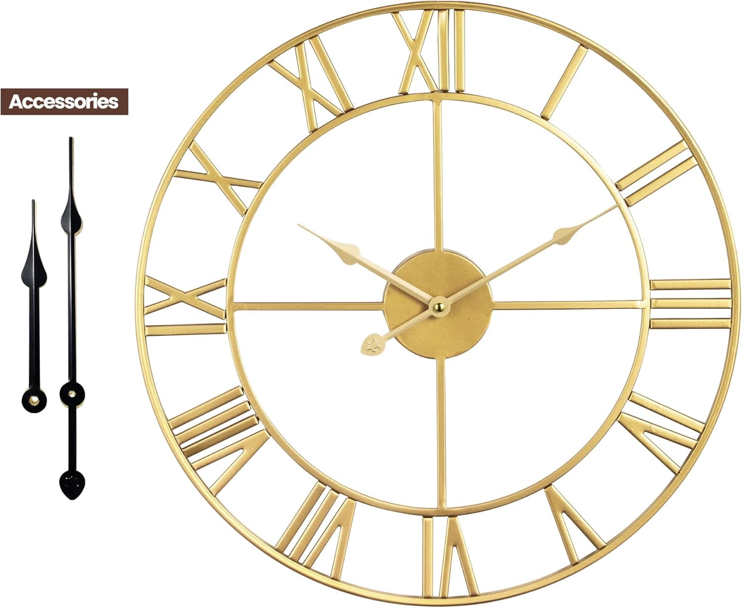 Clockuniverse: Zwarte en gouden klok, 45cm*45cm*, Grote decoratieve wandklok goud, stille luxe wandklok Clockuniverse: Zwarte en gouden klok, 45cm*45cm*, Grote decoratieve wandklok goud, stille luxe wandklok