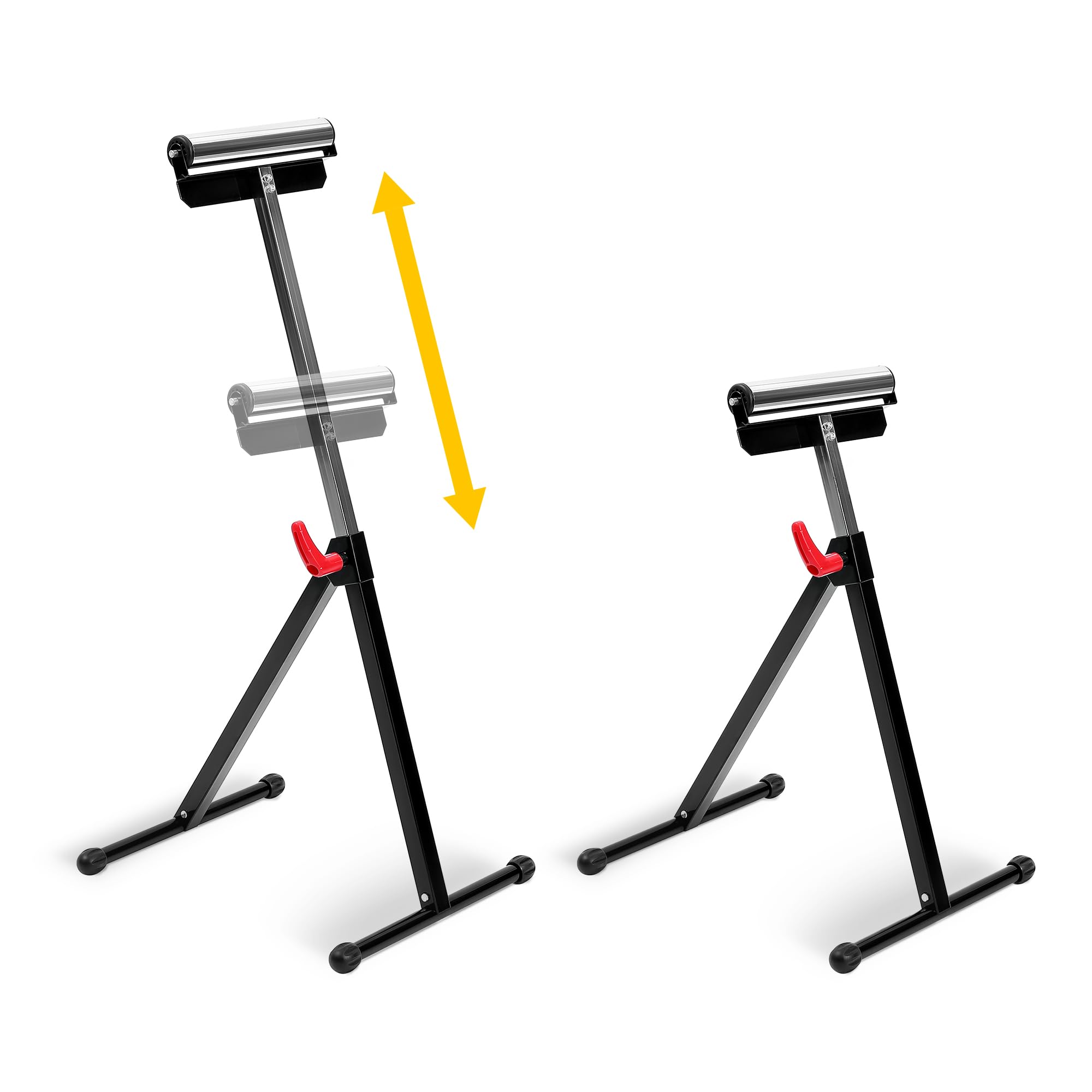 Houseables Roller Stand, Roller Stands for Woodworking, Outfeed Table, Table Saw Extension, Outfeed Rollers, Adjustable Height 26"-44", Support Stand, Portable, Folding, Work, 135LB Capacity Each, 2PK