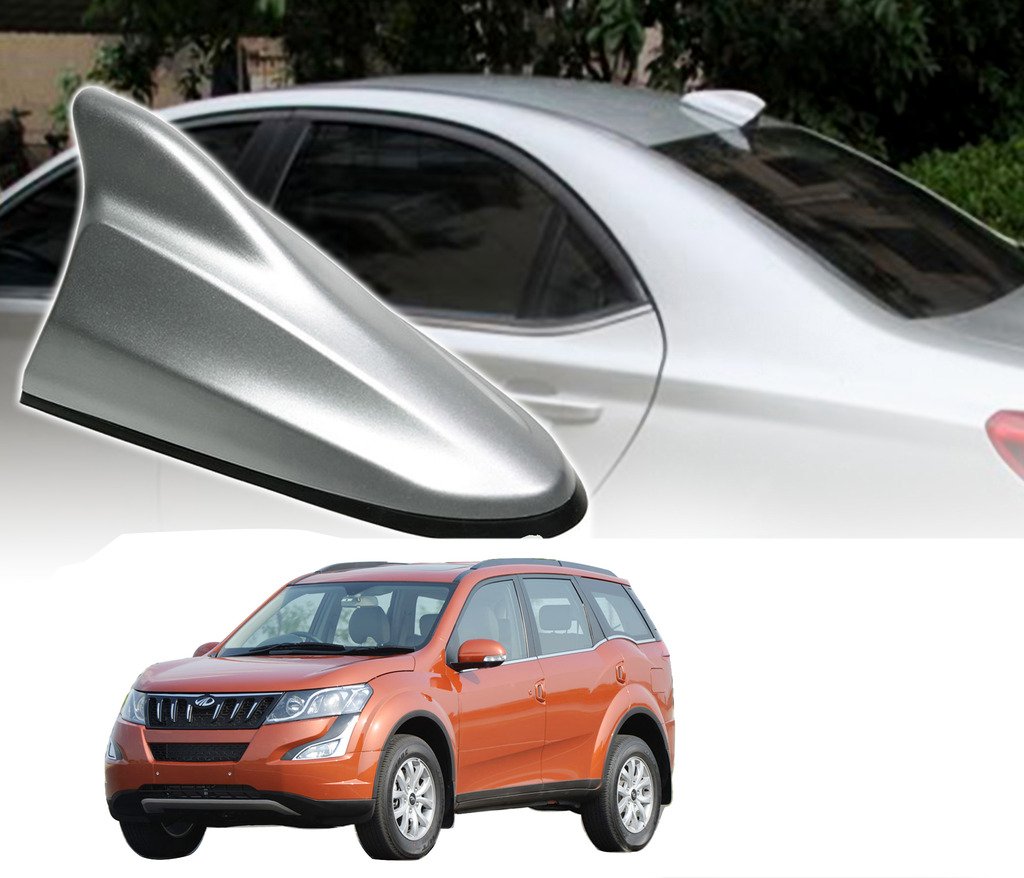 Auto Pearl Silver Shark Fin Signal Receiver Antenna Compatiable with - XUV 500-2015-image-2