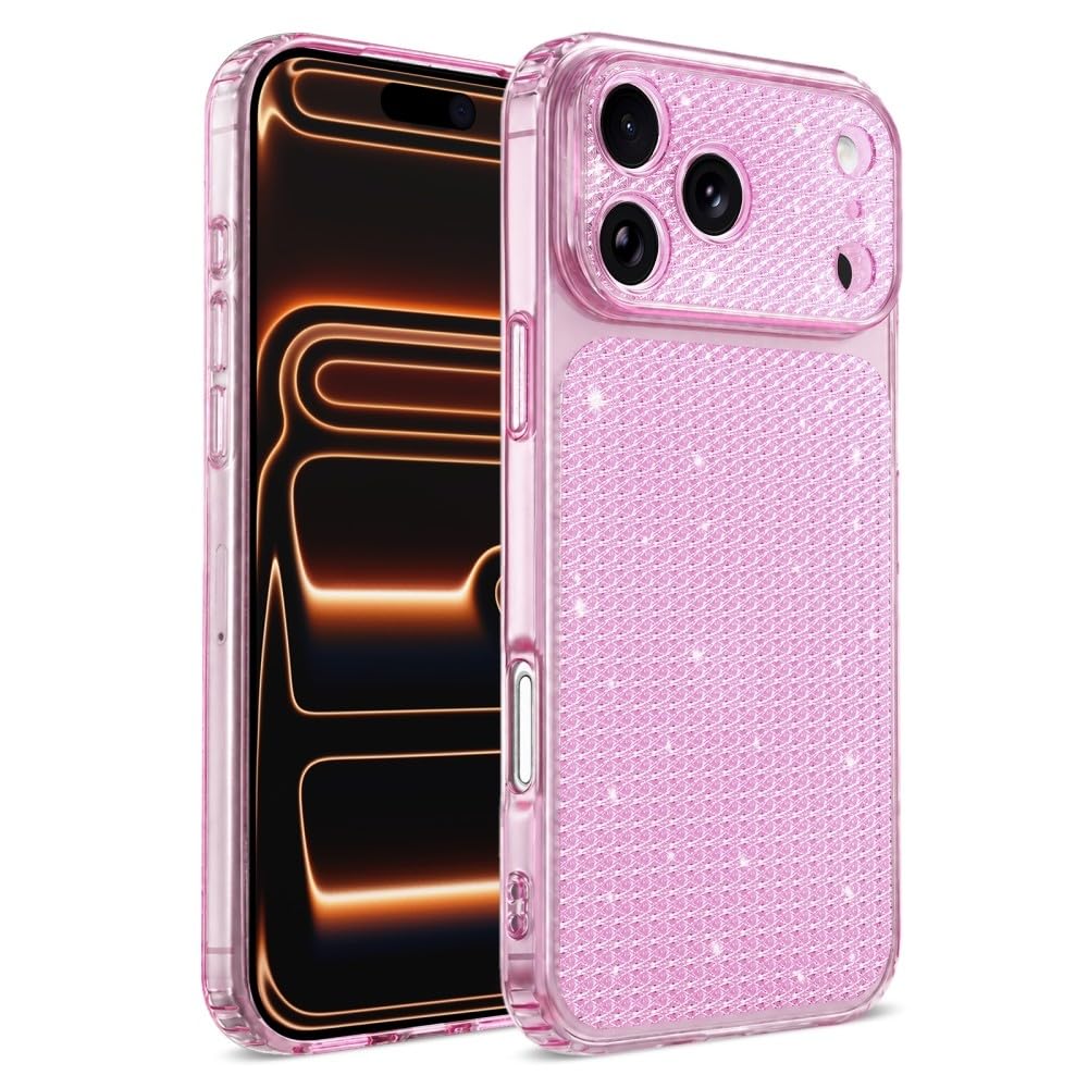 Generic Funda compatible con iPhone 11 Pro Max (color: rosa) a prueba de golpes con purpurina y carcasa trasera de silicona dura