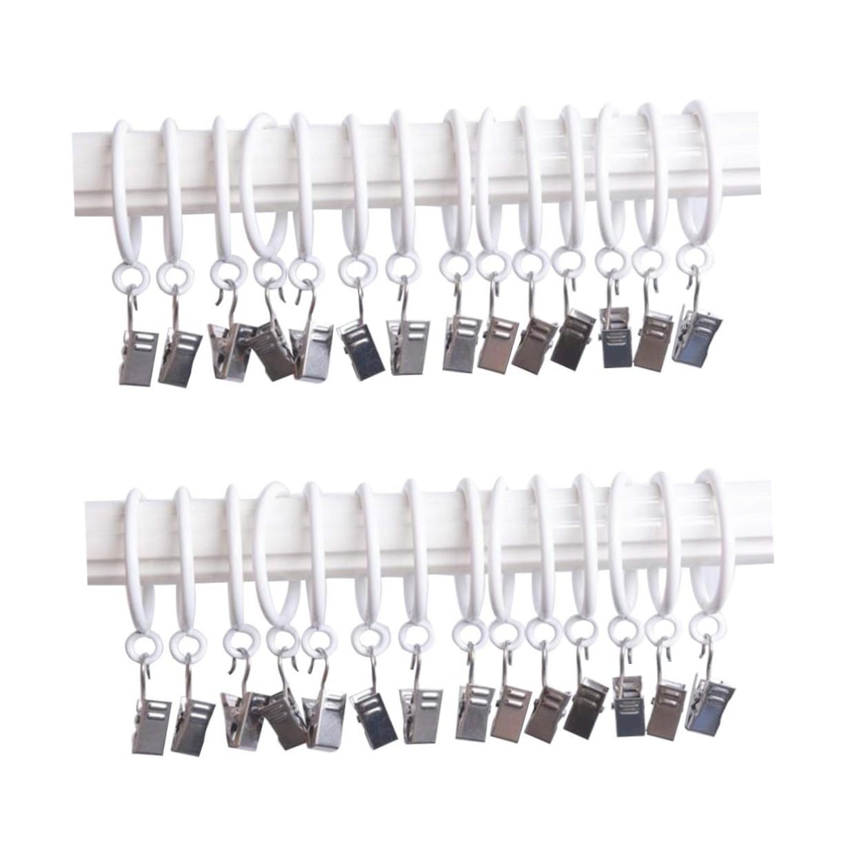 Anillas de cortina con clips metálicos CORHAD para colgar accesorios decorativos pack de 20