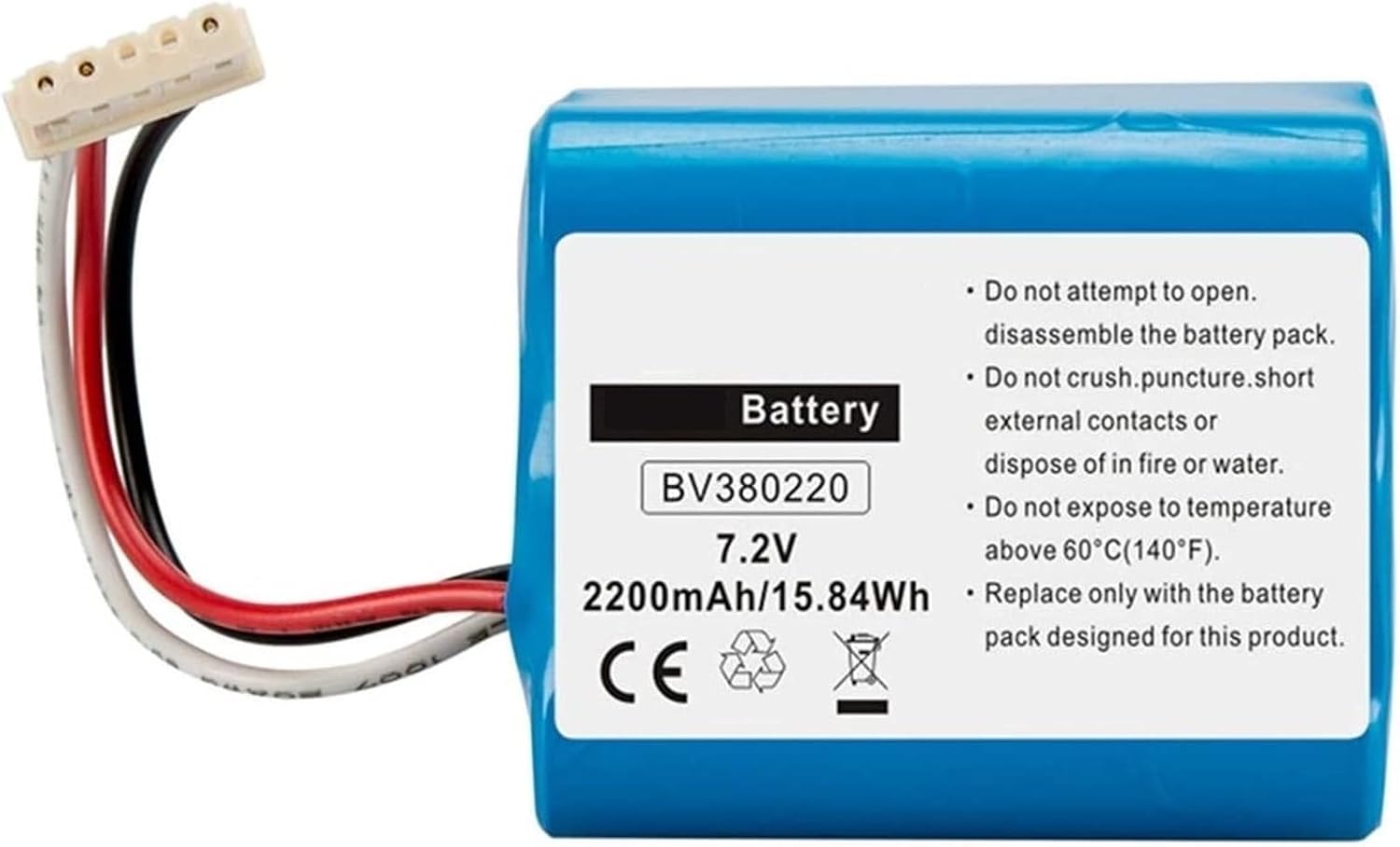2200mAh 7.2V Replacement Battery，Compatible For Braava，380, 380T, 390T, Mint 5200, 5200B, 5200C Vacuum Cleaner