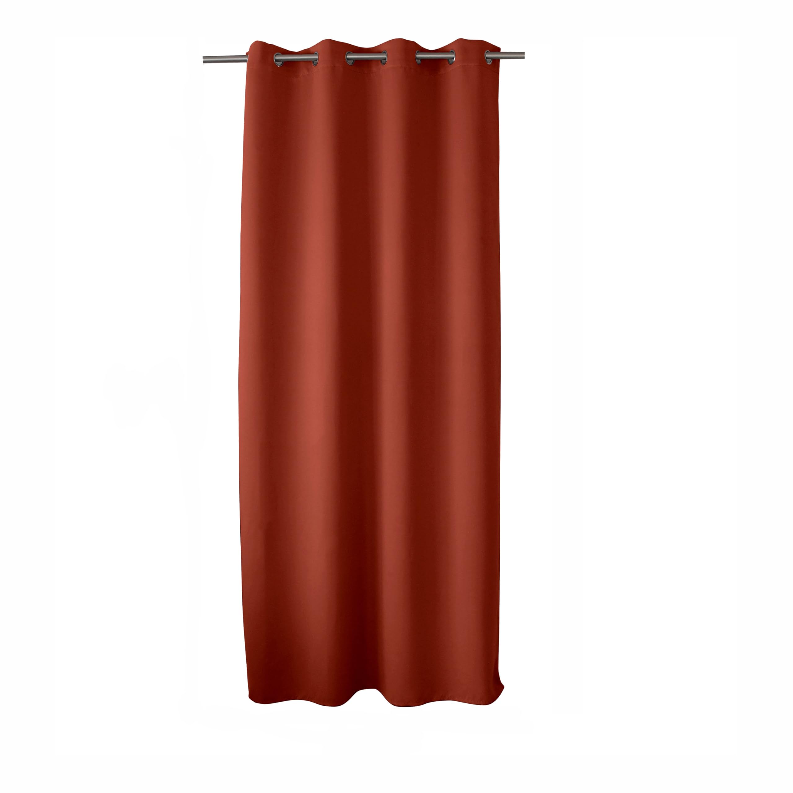 Enjoy Home Basic Blackout Curtain, 8 Silver Eyelets, Diameter 4 cm, 100% Polyester, Oeko-Tex Certified, 140 x 240 cm, Terracotta Colour-image-12