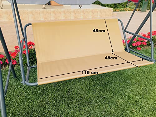 Petela Garden Swing Seat Cover Garden Hammock Chair Cover Replacement Swing Seat Cover Garden Furniture Swing Chair Outdoor Garden Chair Covers Bench Cover (Beige, 115X48X48Cm) #TOP28