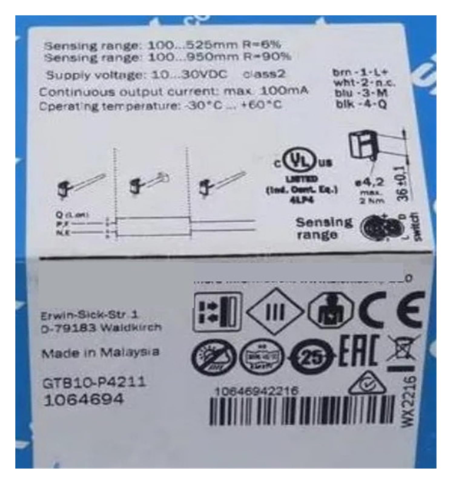 JJKKOZVQF Photoelectric Sensor GTB10-P4211 GTB10-P4212(GTB10-P4211 PNP)