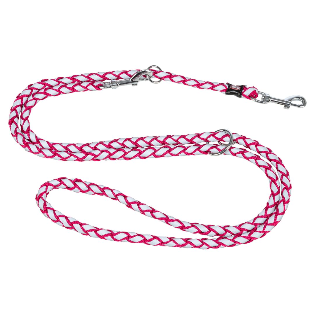 TRIXIE dog lead Cavo V-leash S–M, 78.74 inches, ø 0.47 inches in fuchsia - adjustable leash with reflective elements - for small to medium-sized dogs - 135811