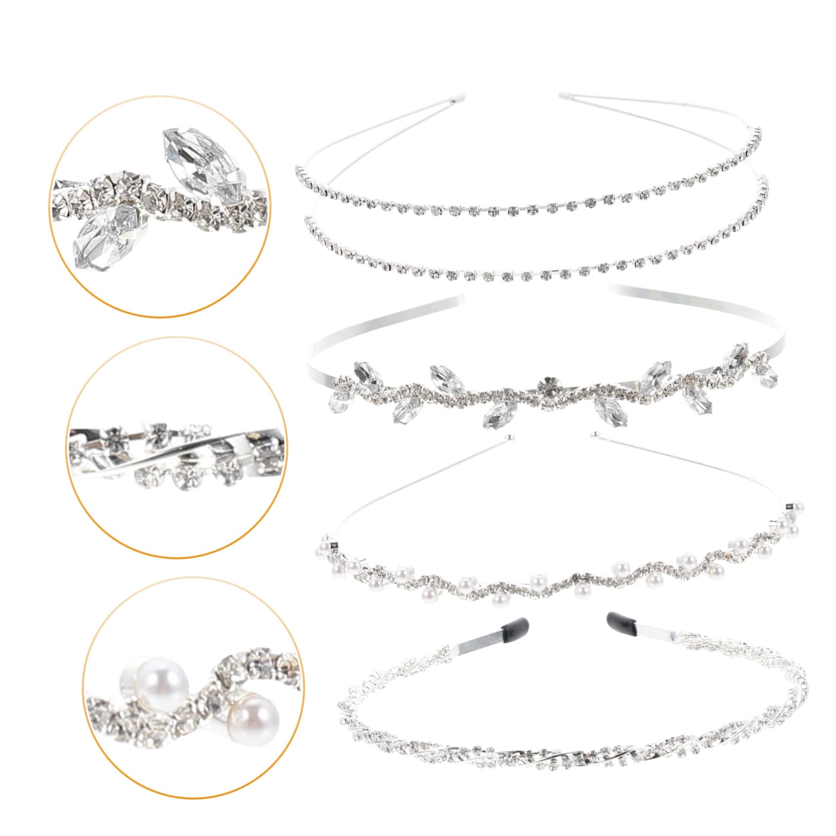 Healeved 16piezas Diadema De Novia Perlas y Rhinestones Accesorios Para Boda y Fiesta Para Damas De Honor y Celebraciones Elegantes