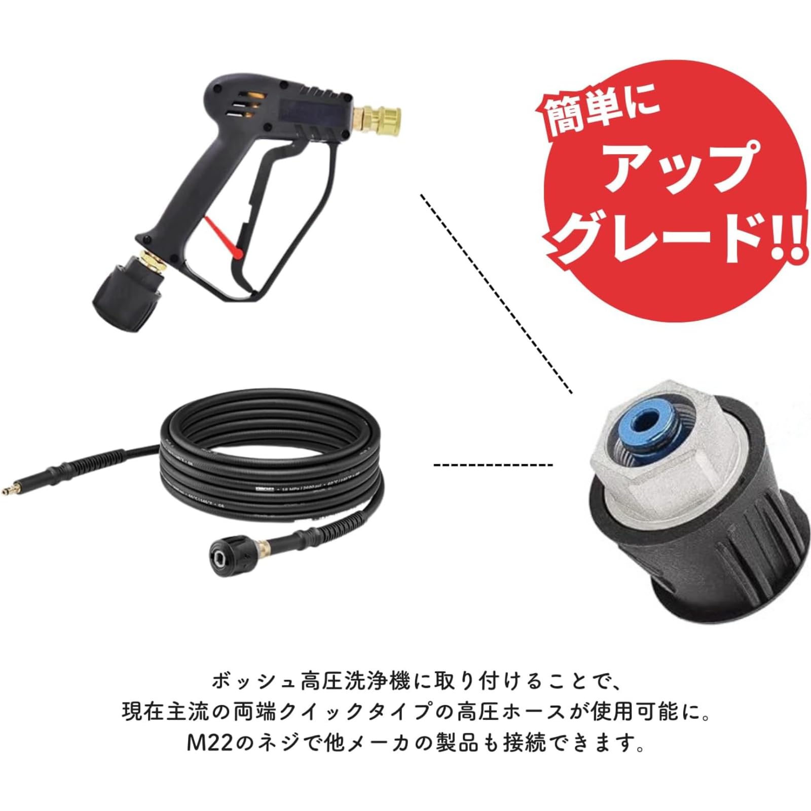 Amazon.co.jp: SELECOCO 高圧洗浄機 クイックカップリング M22 メス