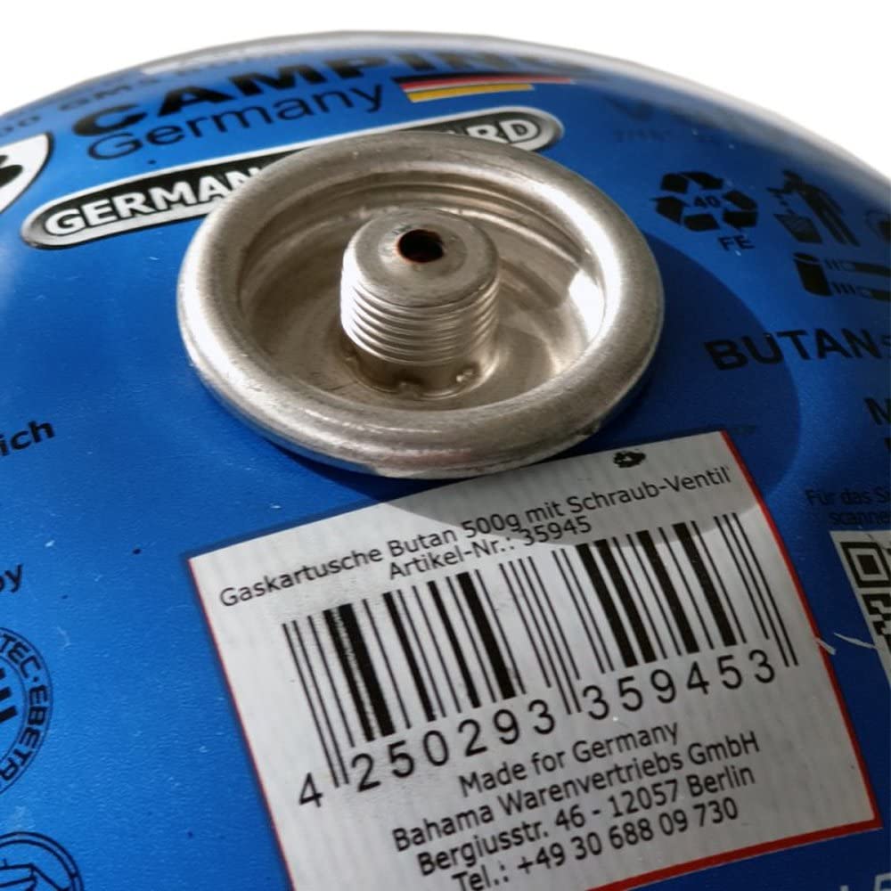 TronicXL 8 cartuchos de gas de 500 g y 500 g con válvula de rosca, cartuchos de gas butano, cartucho de válvula de rosca para camping