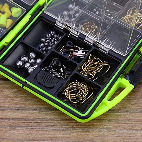 01 Kit Scatola a Pieno carico, Attrezzatura da Pesca Leggera a 24 Scomparti, Ganci jig per la Pesca del Pesce all'aperto