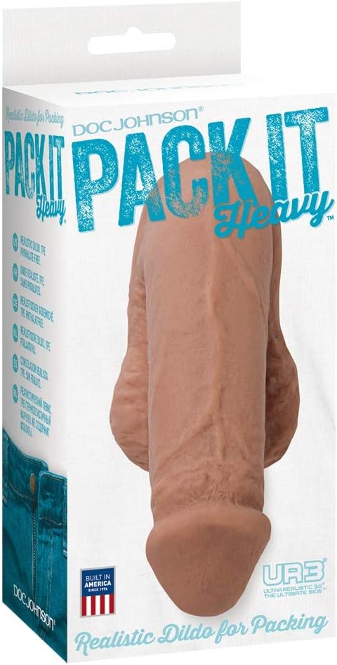 Doc Johnson - Pack It - Prosthetic Flaccid Penis - Realistic Size and Feel - Heavy (200 g)- Caramel