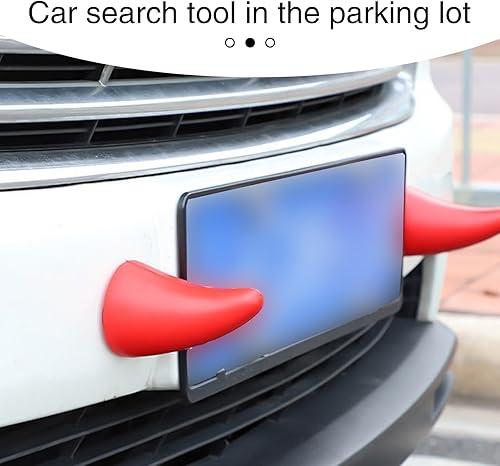 Miniatura 3 de 2 calcomanías para techo de automóvil, calcomanías 3D de cuerno de toro de diablo, protector anticolisión automotriz, decoración de parachoques