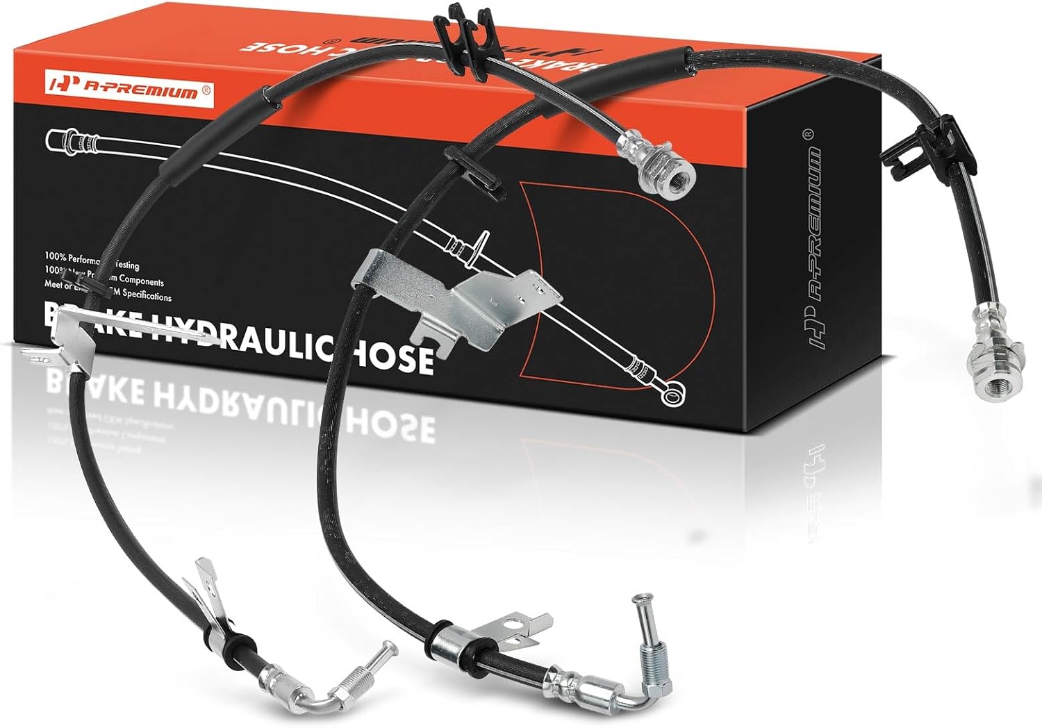 A-Premium Front Driver and Passenger Side Brake Hydraulic Hose Compatible with Select Ford Models - F-53 Motorhome Chassis 2013 2014 2015 2016 2017 - Replace# DU9Z2078D, DU9Z2078C(Pack of 2)