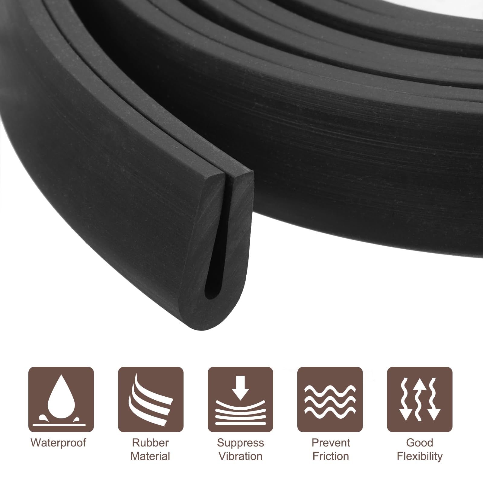 Sourcing Map U Canal Bord Garniture, 8,2 Ft Longueur Caoutchouc Garde