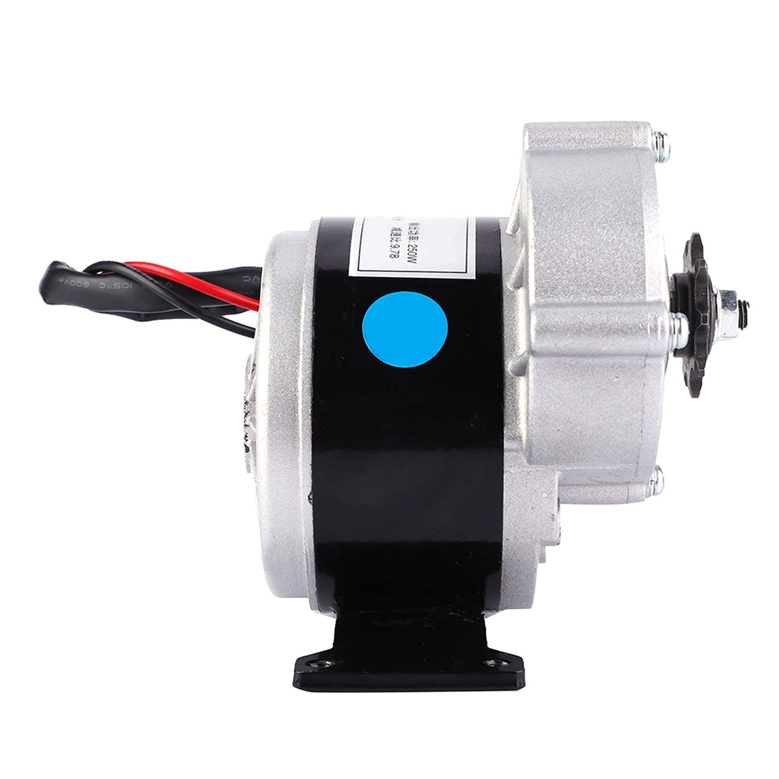 Elektrischer Bürstenmotor mit Metallgetriebe, 24V 250W Getriebemotor, Untersetzungsmotor zur Umbauteile für Fahrradbegeisterte und Fahrradliebhaber