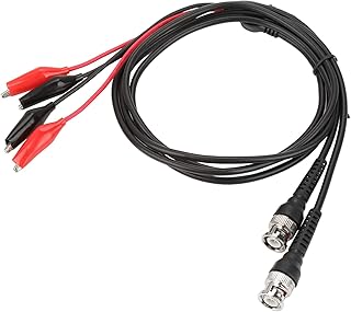 Akozon 2pcs BNC Crocodile Clip Test Leads P1011 BNC Q9 to Dual Crocodile Clip Oscilloscope Test Probe Cable
