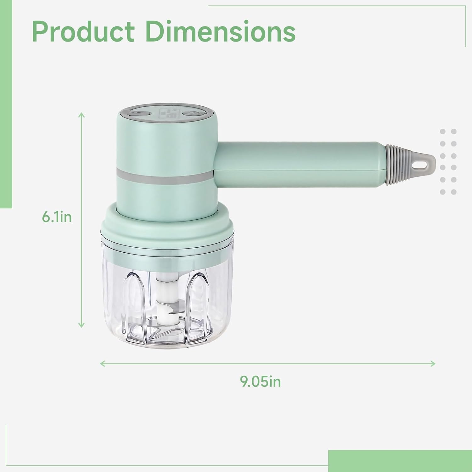 Rechargeable Electric Hand Mixer, 2-in-1 Whisk & Garlic Chopper, Portable Baking and Cooking Tool with Stainless Steel Attachments, Effortless to Clean