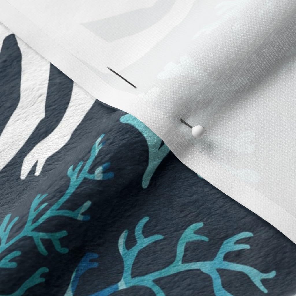 Spoonflower Fabric - Mermaid Ocean Nautical Green Turquoise Mint Seaweed Printed on Minky Fabric by The Yard - Sewing Baby Blankets Quilt Backing Plush