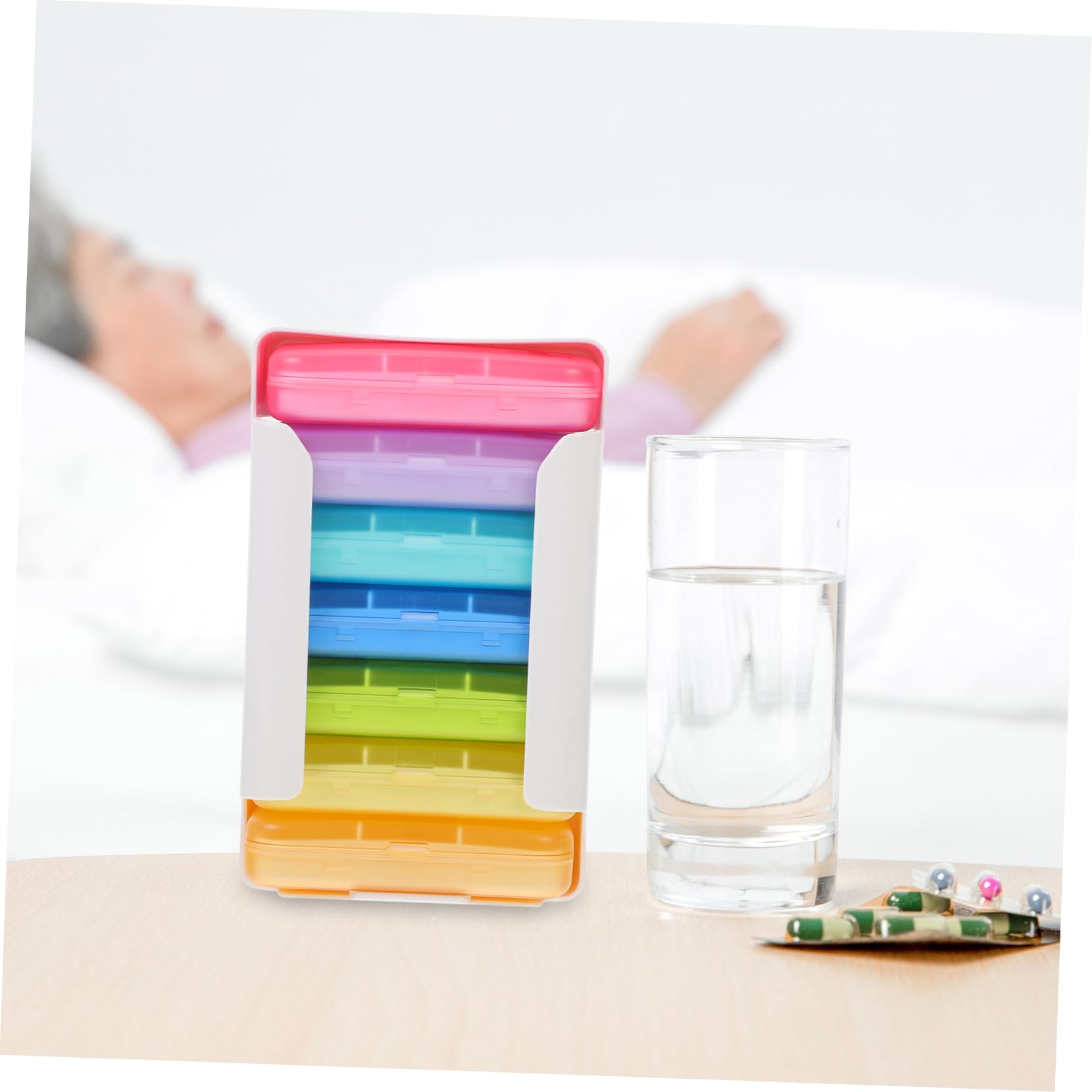 Gatuida 1ensemble Organisateur De De Voyage Pilulier Hebdomadaire Portable Compartiments Boîte De Rangement Pratique Pour Voyage Idéale Pour Et Vitamines Dimensions
