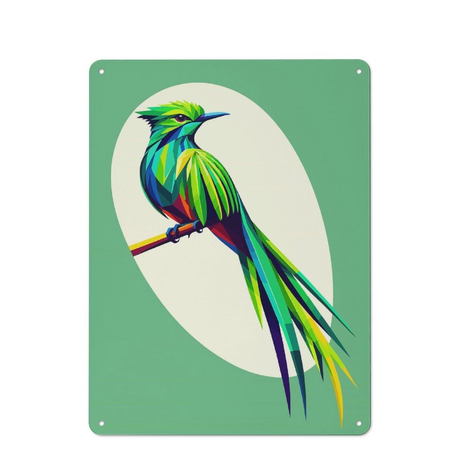 Junmoney Quetzal Wpap Pop Art Everyday Vintage Metal Sign 40X30cm Featuring Room Wall Plaque For Home, Shop, Pub Or Studio Wall