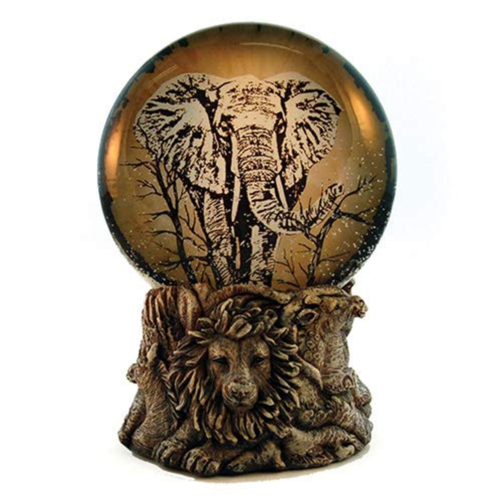 TFF-597 6.5" H Light UP WATERGLOBE-Elephant, Multicolor