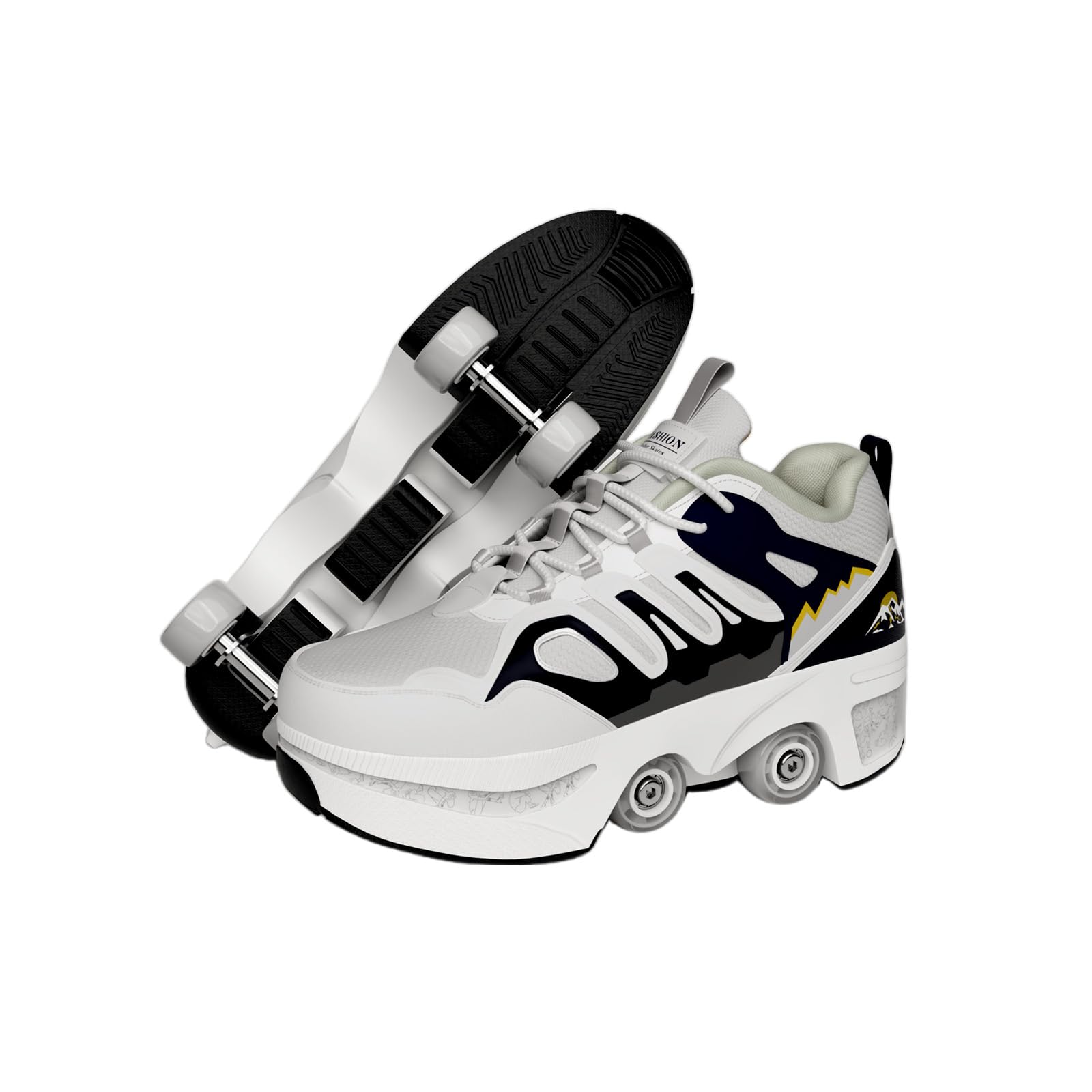 Chaussures à roulettes Escamotables 4 Roues pour Enfants - Basket Roller Garçon Fille (33-40) - Patins à roulettes Cachés, Skate Sneaker Enfant