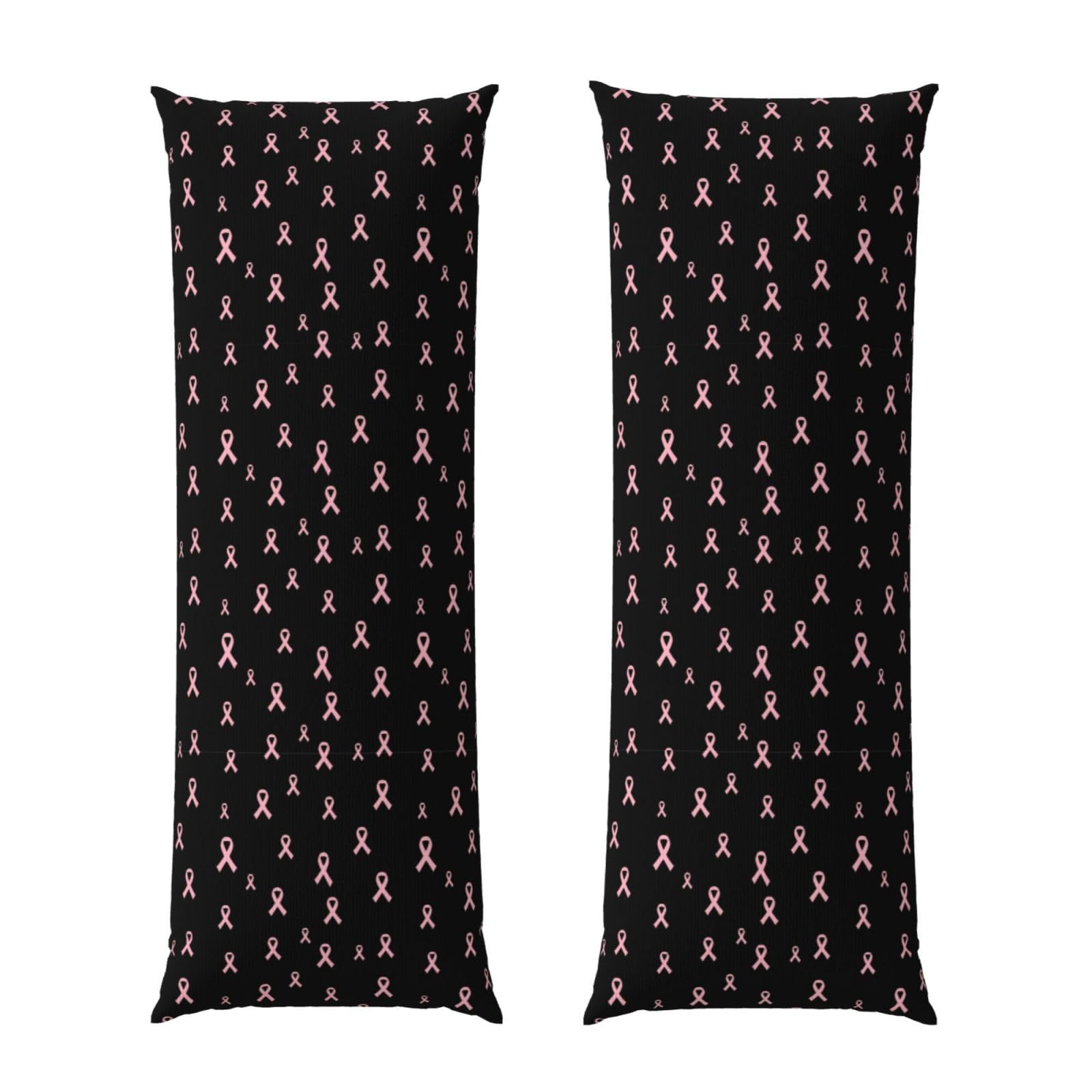 Body Pillow Cover 20x54 Inch, Breast Cancer Ribbon Black, Luxury Cozy Long Pillowcase with Zipper, Softffy Rectangular Case for Couch Bed Home Hotel