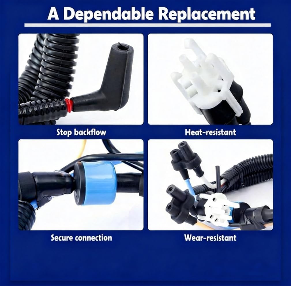 XL3Z3A788AA Vacuum Solenoid Line Tube with Check Valve Compatible with Ford F150 1999-2003, F150 Heritage 2004 & F250 1999 4WD Auto Lock Hub Actuator XL3Z-3A788-AA