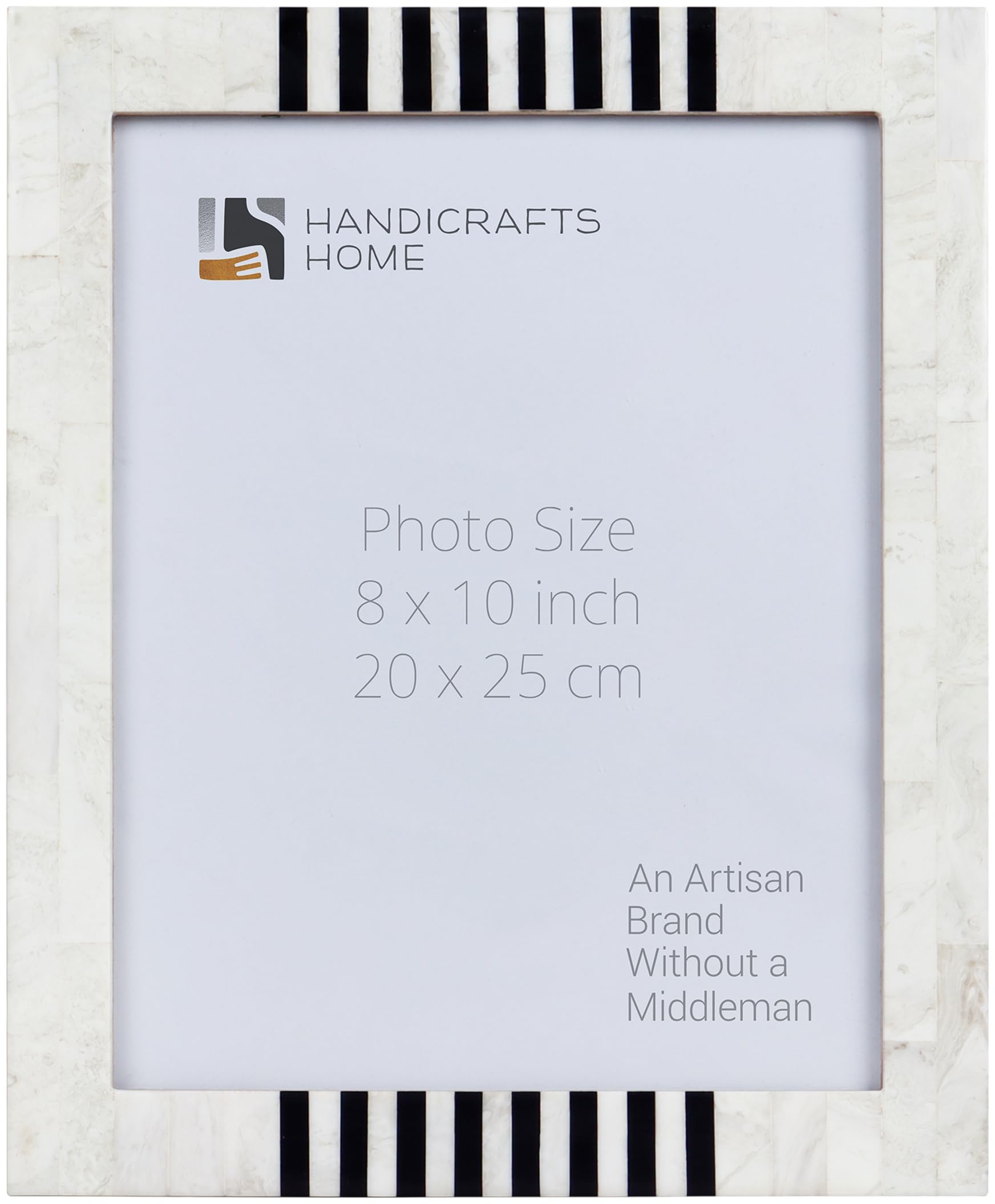 Handicrafts Home White Picture Frame, Handmade Resin Inlay 8x10 Black & White Photo Frame for Christmas and Holiday giftings, Decorative Photo Frames for Home Decor, Farmhouse, Wall & table top Decor