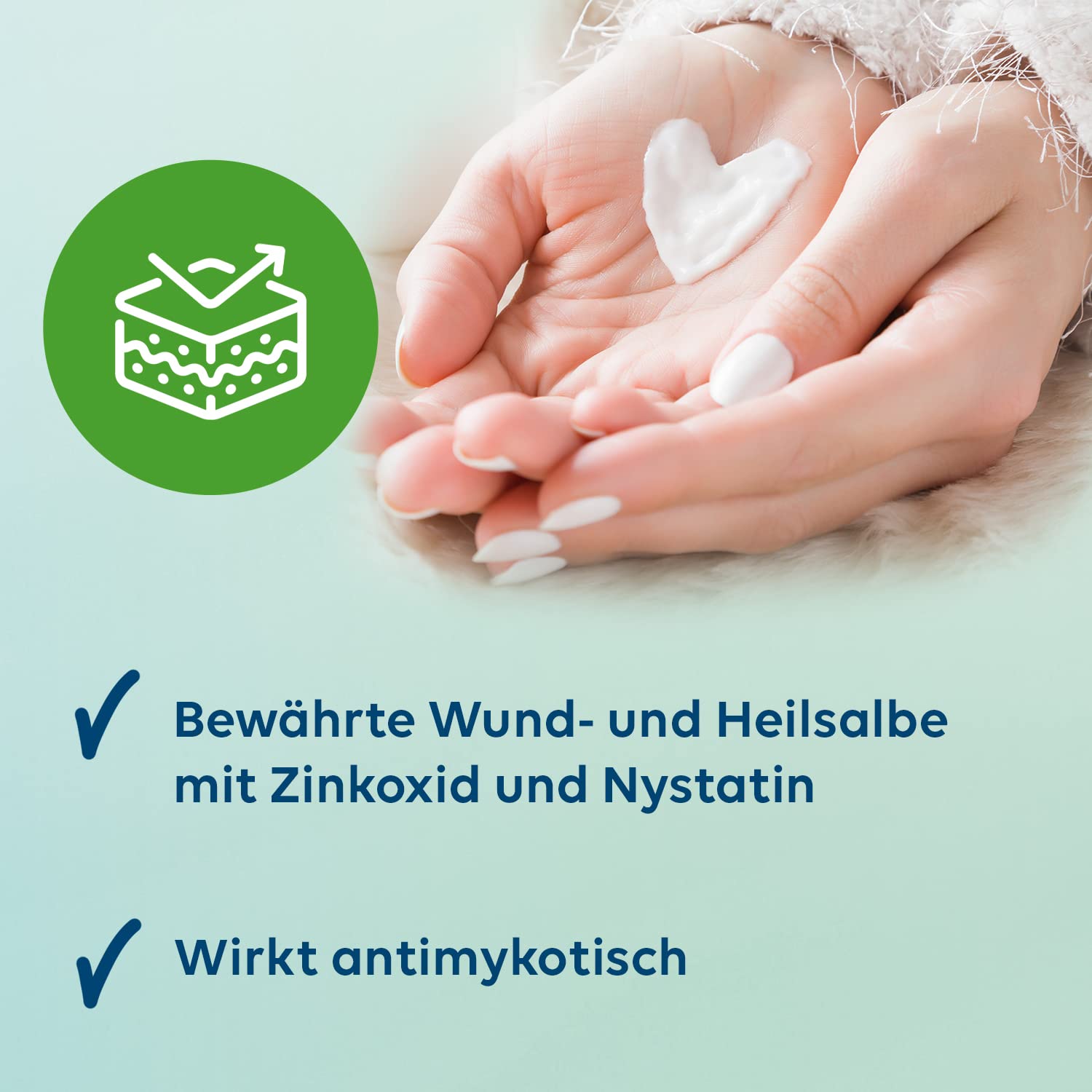 Multilind Heilsalbe mit Nystatin und Zinkoxid, 2 x 50 g | Wund- und Heilsalbe, Zinkoxid 200 mg, Nystatin 100.000 I.E., apothekenpflichtig, 2er Pack